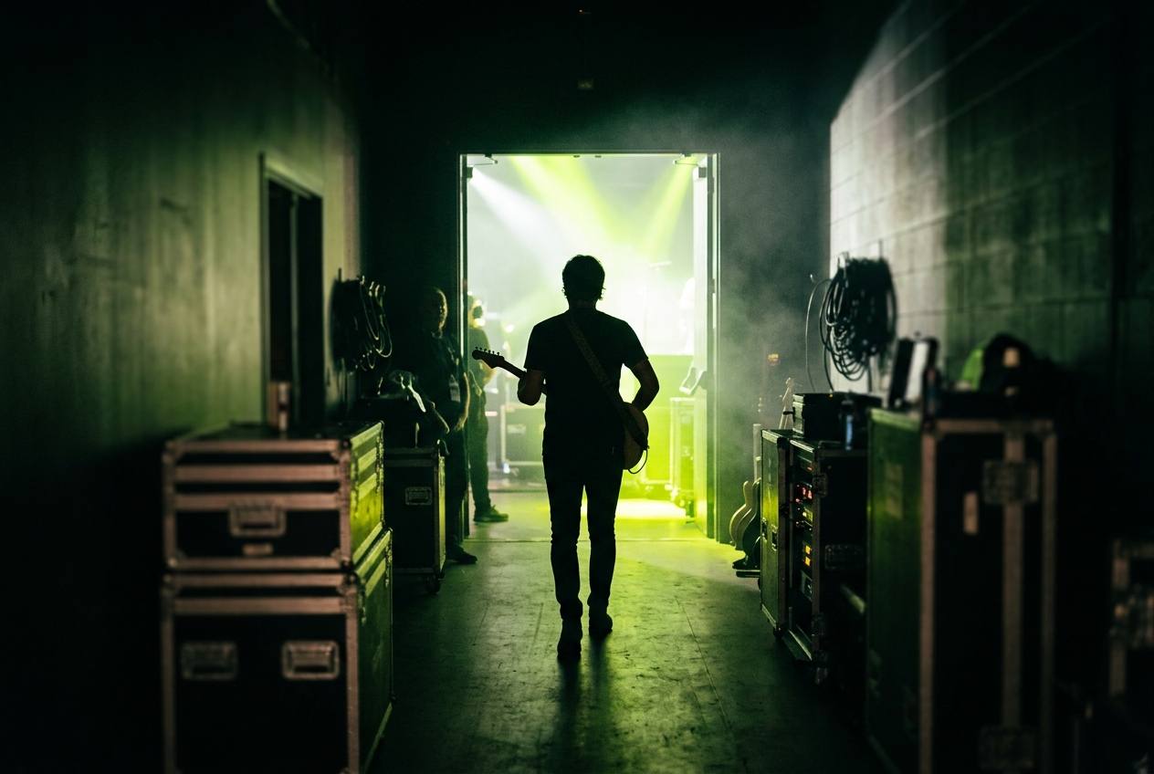 Microphone side-stage before the show